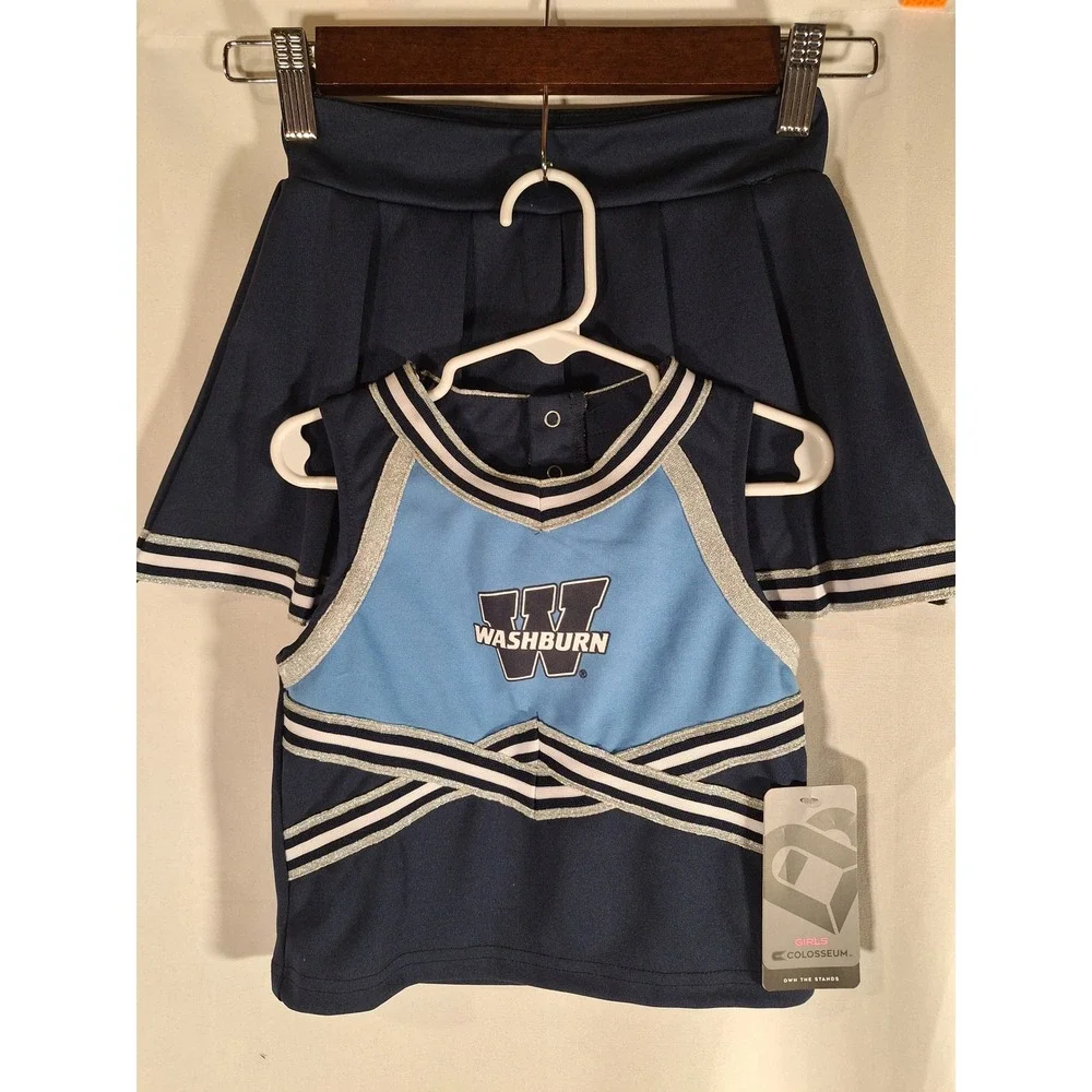 Colosseum Washburn University Ichabods Toddler Girls Cheerleader Set 4T NWT Navy
